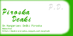 piroska deaki business card
