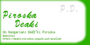 piroska deaki business card